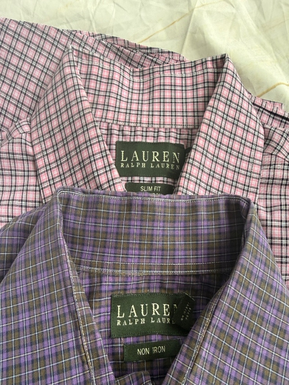 Lauren Ralph Lauren Men’s Button Down Shirt Bundle | 16 1/2 | Pink & Purple Stri